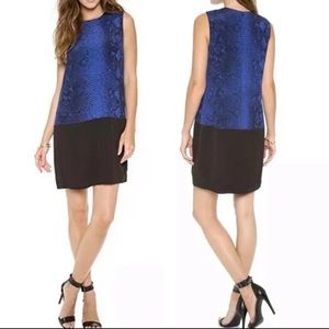 Rebecca Taylor Blue Snakeskin Shift Dress